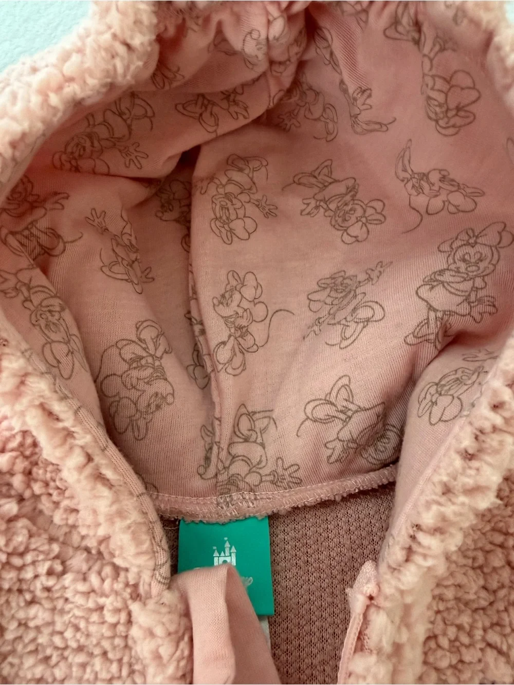 Disney Pink Sherpa Footed Romper with Minnie Accent
